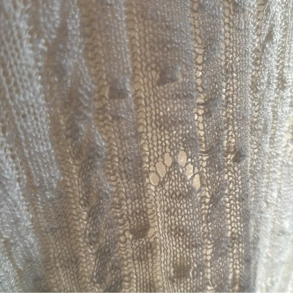 Cream Soft Sheer Cable Knit Sweater - Picture 14 of 14